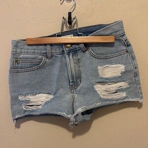 Billabong Light Blue Distressed Jean Shorts